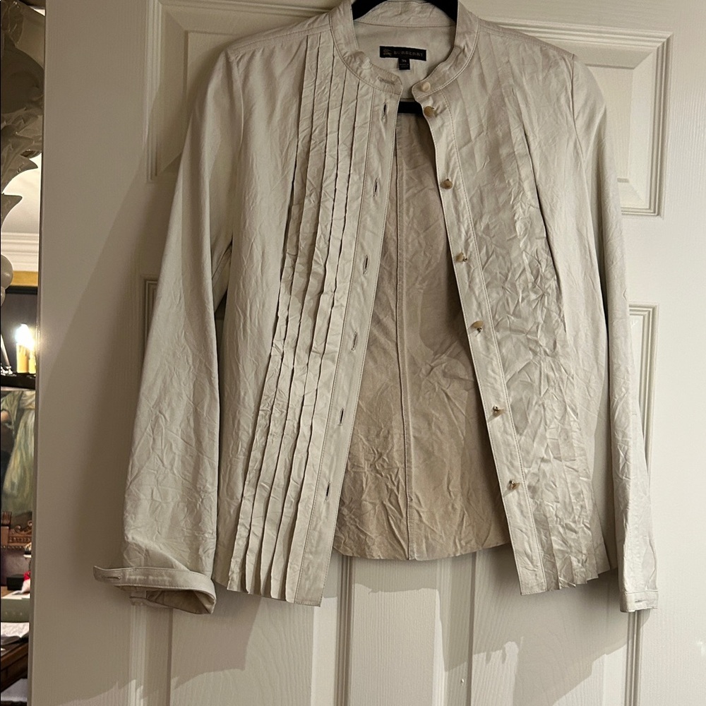 Burberry Cream Pleated Blazer